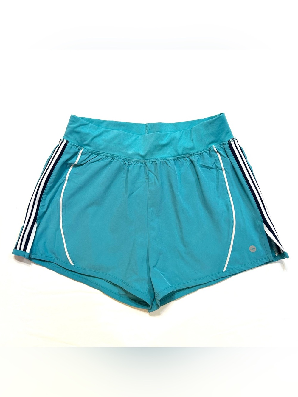 Avia Turquoise Athletic Shorts with Black and White Stripe Details